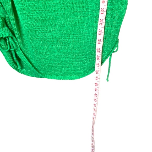 Sndys Byron Green Knit Scoop Back Mini Dress Adjustable Sides US SZ S NWOT - Picture 6 of 7